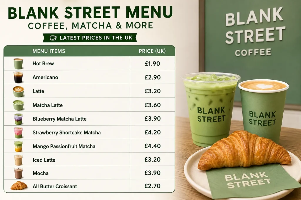 Blank Street Menu