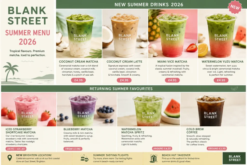 Blank Street Summer Menu