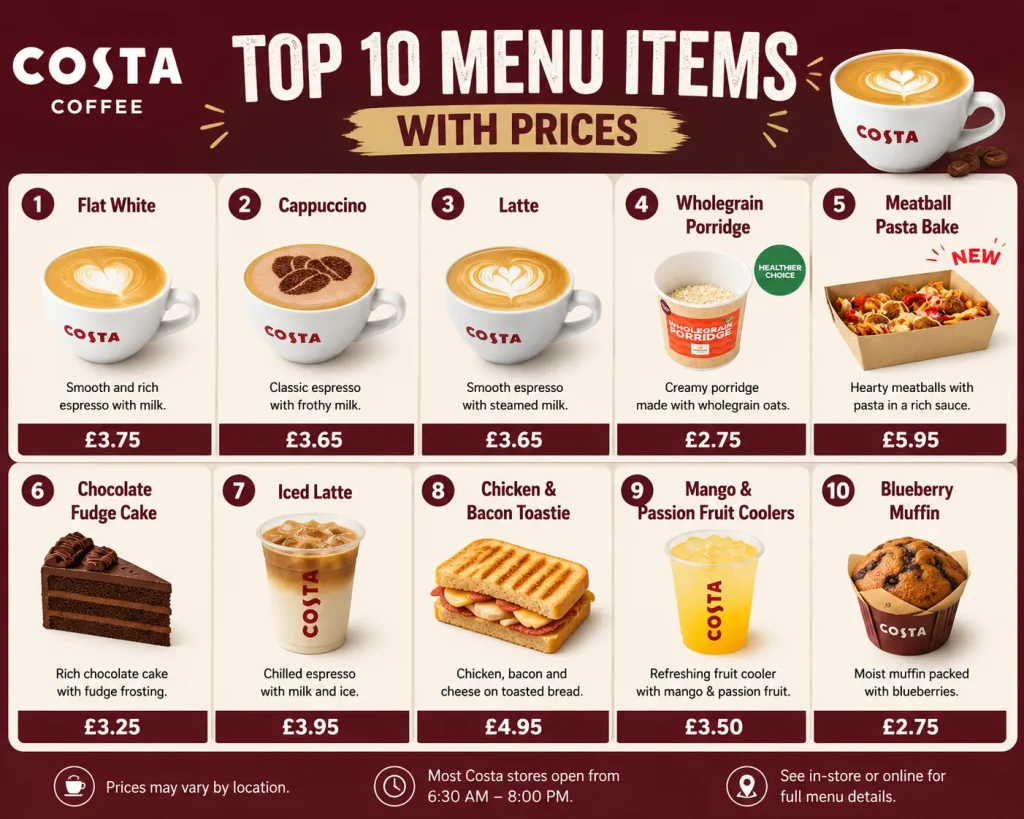 Costa Menu