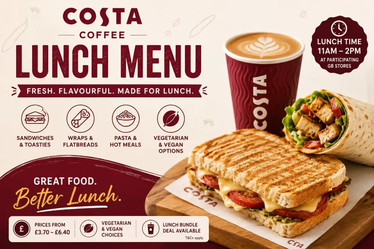 Costa Lunch Menu UK: Latest Prices