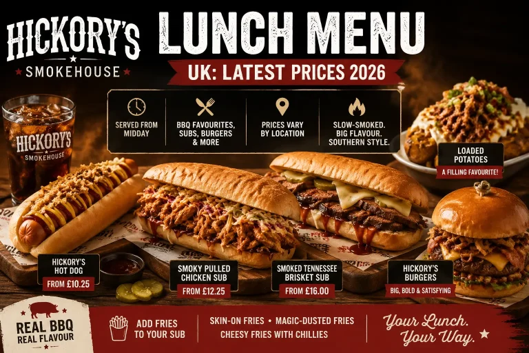 Hickory's Lunch Menu UK
